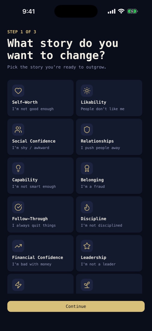 Choosing a belief to work on